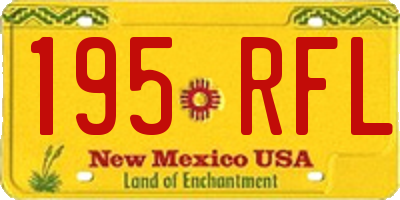 NM license plate 195RFL