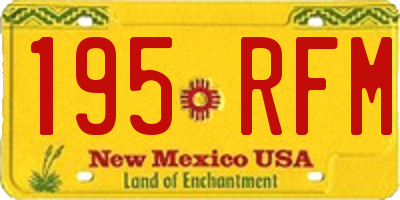 NM license plate 195RFM