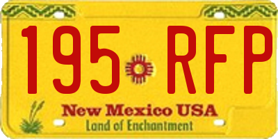NM license plate 195RFP