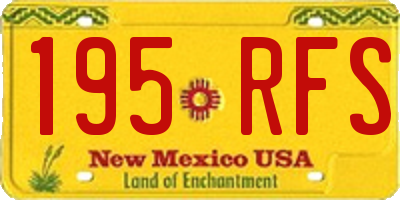 NM license plate 195RFS
