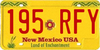 NM license plate 195RFY