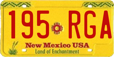 NM license plate 195RGA