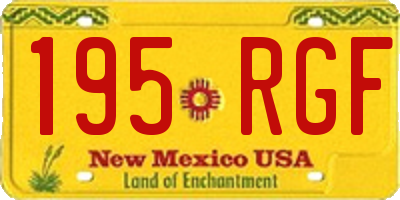 NM license plate 195RGF