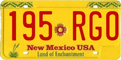 NM license plate 195RGO