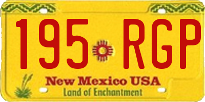NM license plate 195RGP
