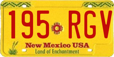 NM license plate 195RGV
