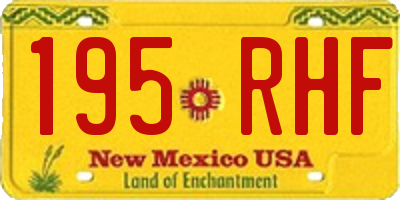 NM license plate 195RHF
