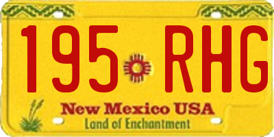 NM license plate 195RHG