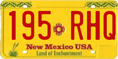 NM license plate 195RHQ