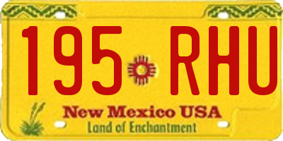 NM license plate 195RHU