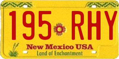 NM license plate 195RHY