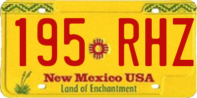 NM license plate 195RHZ