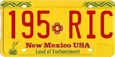 NM license plate 195RIC