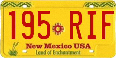 NM license plate 195RIF