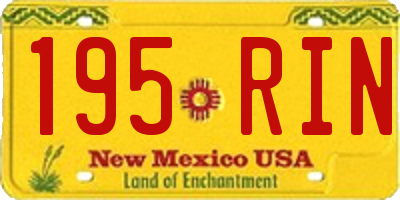 NM license plate 195RIN