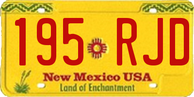 NM license plate 195RJD