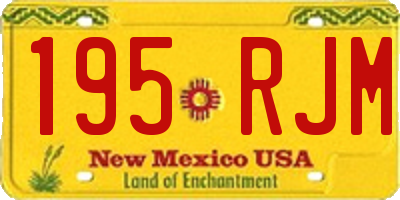 NM license plate 195RJM