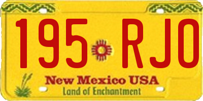 NM license plate 195RJO