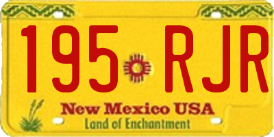 NM license plate 195RJR