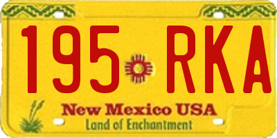 NM license plate 195RKA