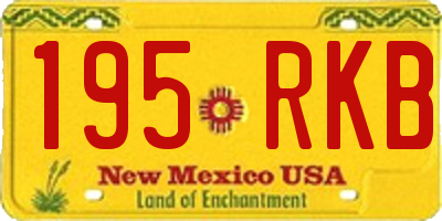 NM license plate 195RKB