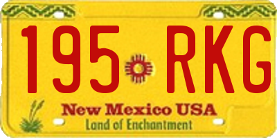 NM license plate 195RKG
