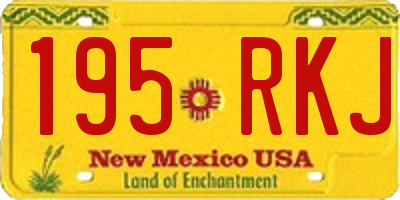 NM license plate 195RKJ