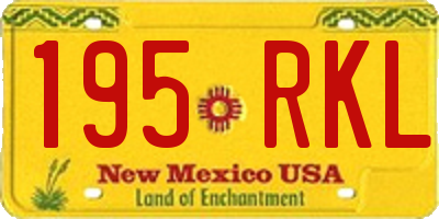 NM license plate 195RKL