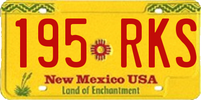 NM license plate 195RKS