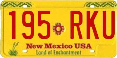 NM license plate 195RKU