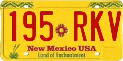 NM license plate 195RKV