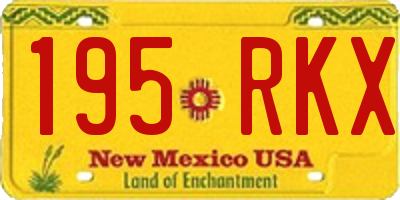 NM license plate 195RKX
