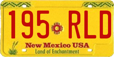 NM license plate 195RLD
