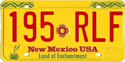 NM license plate 195RLF