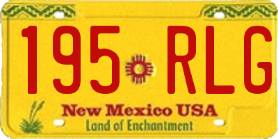 NM license plate 195RLG