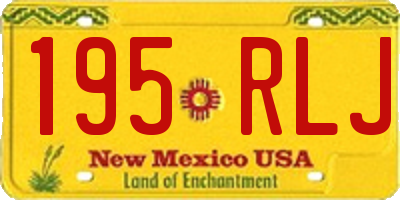 NM license plate 195RLJ