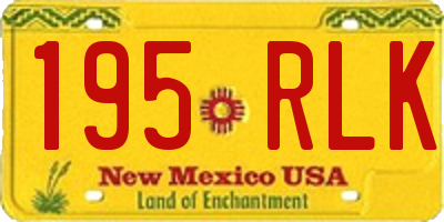 NM license plate 195RLK