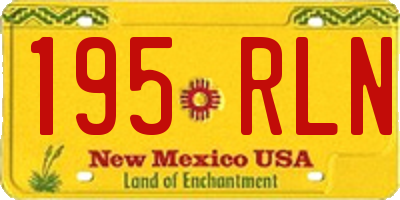 NM license plate 195RLN