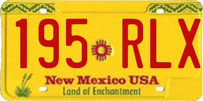 NM license plate 195RLX