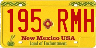 NM license plate 195RMH