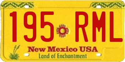 NM license plate 195RML