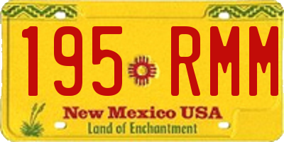 NM license plate 195RMM