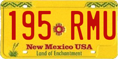 NM license plate 195RMU
