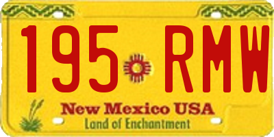 NM license plate 195RMW