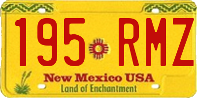 NM license plate 195RMZ