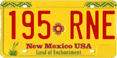 NM license plate 195RNE