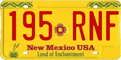 NM license plate 195RNF