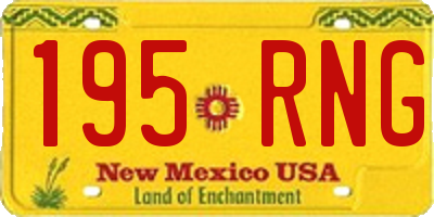 NM license plate 195RNG