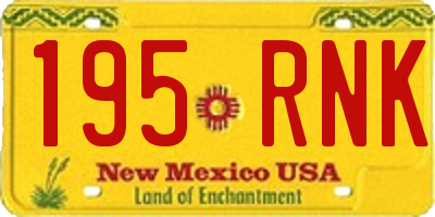 NM license plate 195RNK
