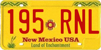 NM license plate 195RNL